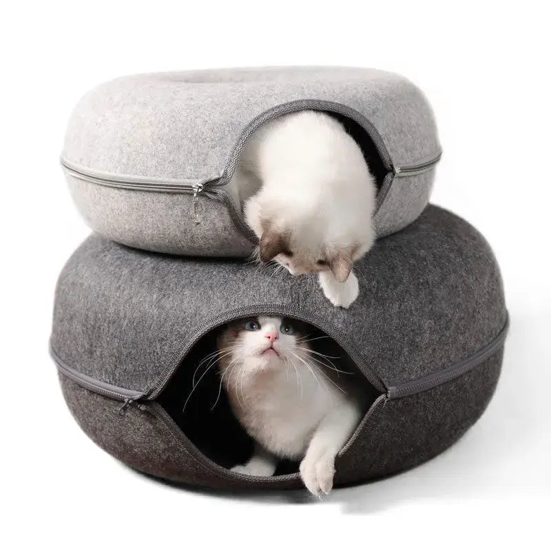 Cama-Túnel Interactiva "Donut" para Gatos (de Fieltro)