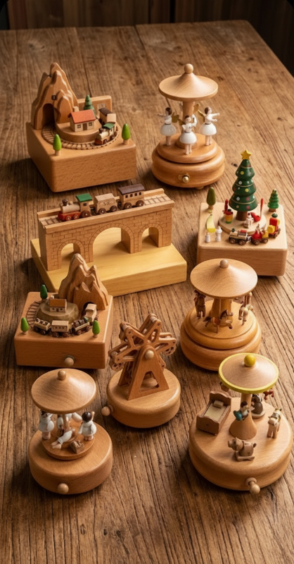 Colección "Vintage Motion": Kit de Ingeniería Mecánica Musical (Madera Premium)