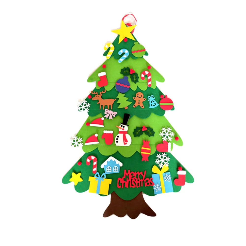 Árbol Navideño Montessori: Kit de Decoración Segura para Niños (Con Luces)